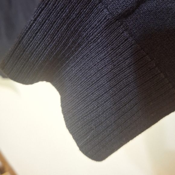 Women's Anne Klein black medium Cardigan button-up pockets flaw - Picture 6 of 7